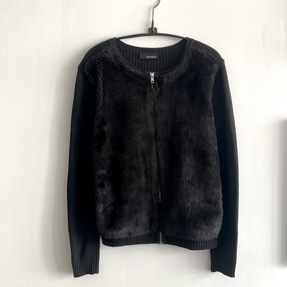 The Kooples Faux Fur Cardigan Zip Jacket